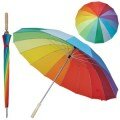 Зонт-трость с деревянной ручкой.разноцветный